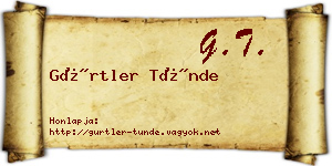 Gürtler Tünde névjegykártya